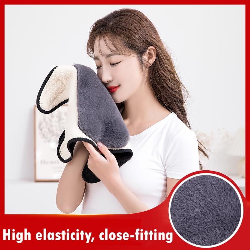 2pcs Winter Warm Knee Pad Thickened Plush Two-layer Knee Cover Cold-proof Thermal Adjustable Ski Cycling Men Women Leg Warmer