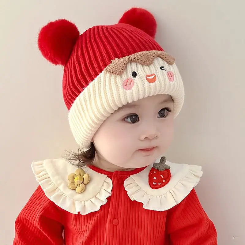 Baby Bobble Hat Cap Kids Pom Pom Beanies Cap Infinat Bonnet Accessories For Baby Boys & Girls (0-to 3 Years)