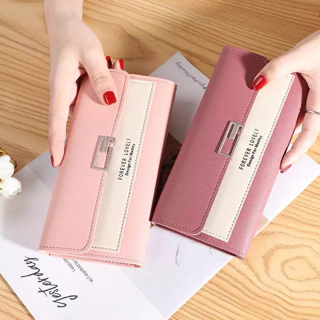 Ladies Long Wallet Luxury Girls PU Leather Money Pocket Card