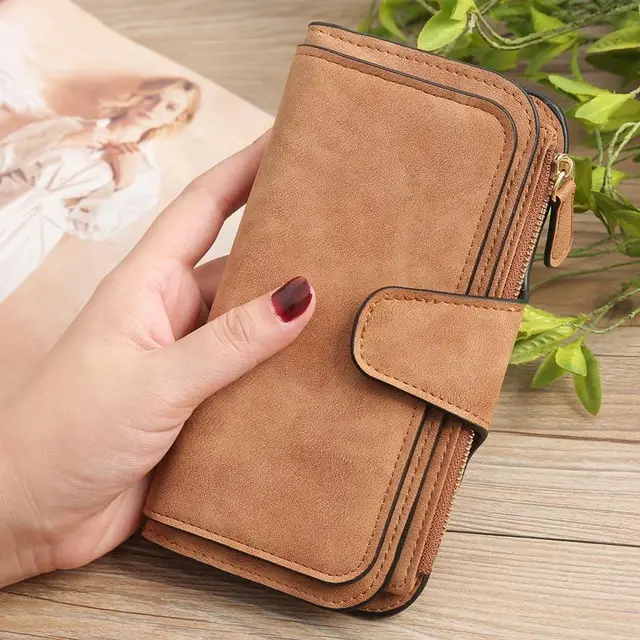 Brand Wallet Women Scrub Leather Lady Purses High Quality Ladies Clutch Wallet Long Female Wallet Carteira Feminina