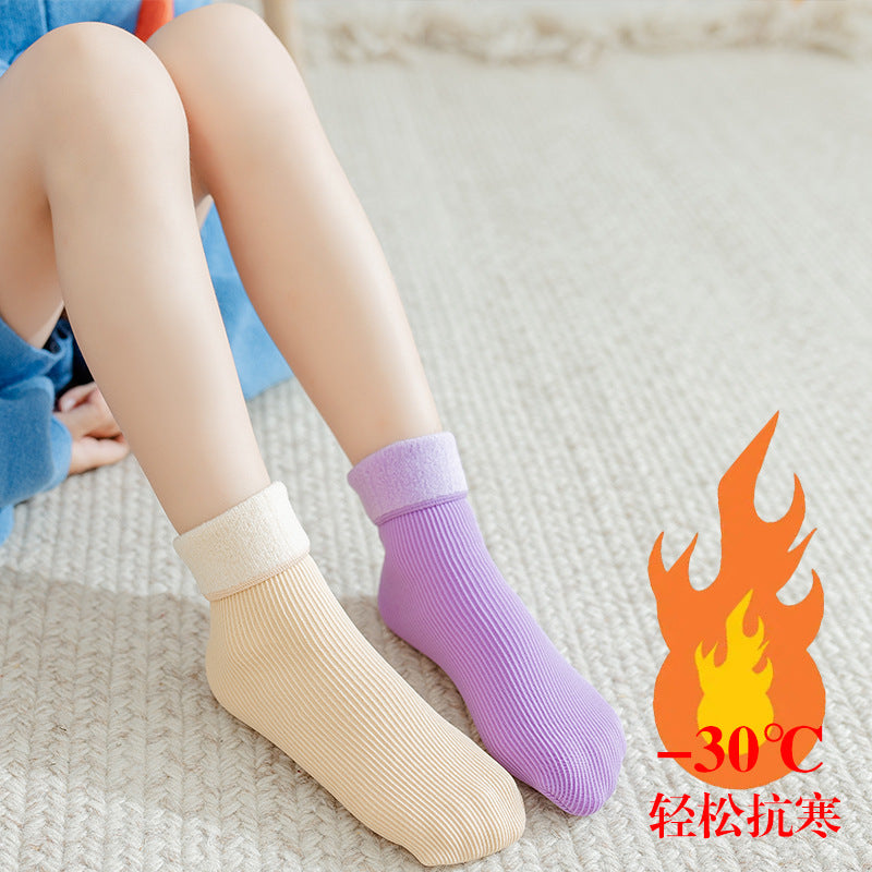 5pairs kids socks children snow socks winter plush thickened warmth socks for kids