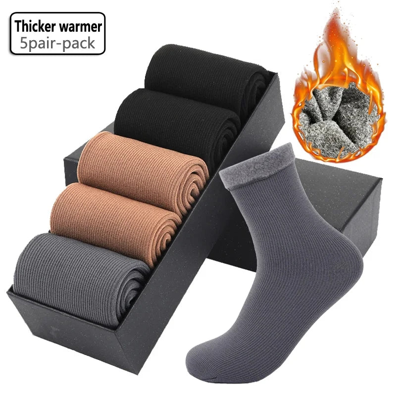 5pair  winter  thermal socks For Men's