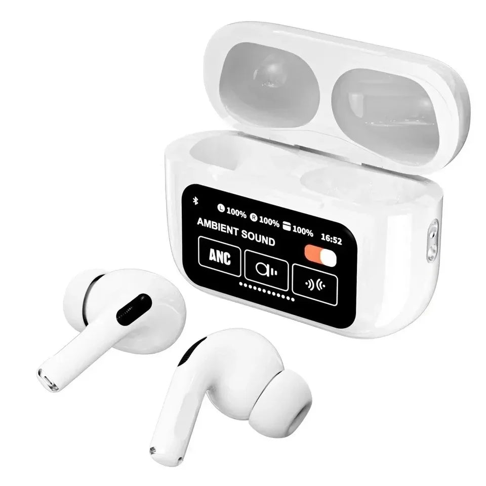 New A9 Pro Earphone Wireless Bluetooth 5.4 Headphone ANC Noise Cancelling Earbuds In Ear Touch Screen With HD Mic Call Headset