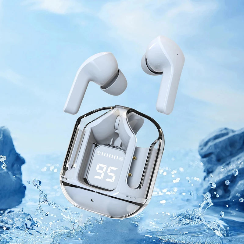 Air31 Earbuds Wireless Crystal Transparent Bluetooth 5.3 Air 31Ear Buds Wireless Head set Transparent Charging Case Heavy bass Stero Earphones Noise reduction Sports headset.