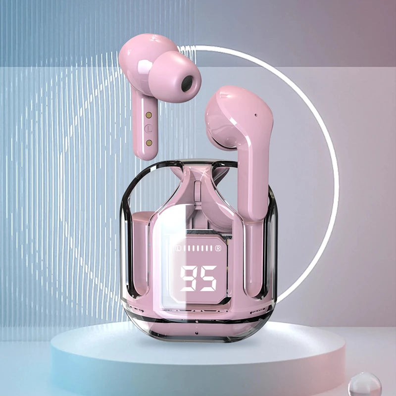 Air31 Earbuds Wireless Crystal Transparent Bluetooth 5.3 Air 31Ear Buds Wireless Head set Transparent Charging Case Heavy bass Stero Earphones Noise reduction Sports headset.