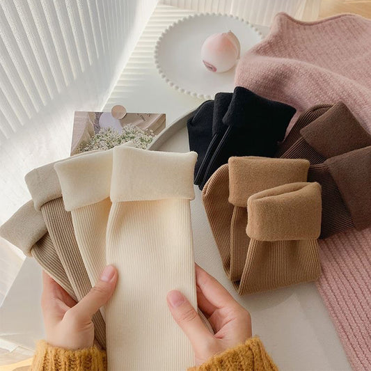 5pairs Winter Warm Solid unisex Socks Thicken Thermal Socks Black Skin Seamless Snow Sock Unisex Socks