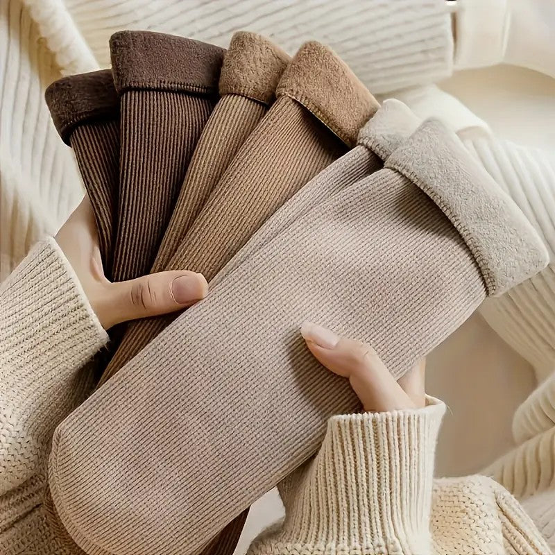 5pairs Winter Warm Solid unisex Socks Thicken Thermal Socks Black Skin Seamless Snow Sock Unisex Socks