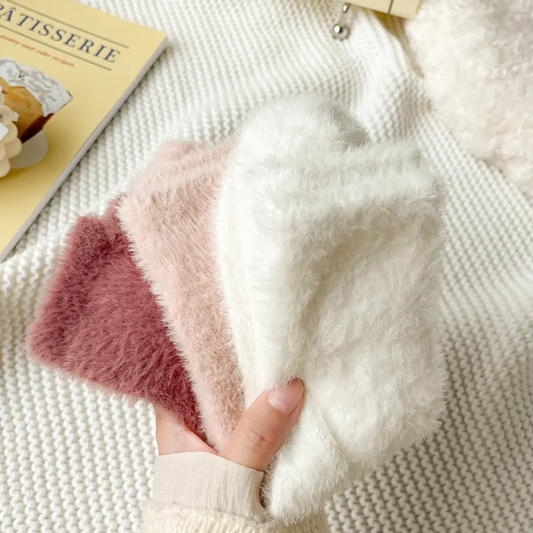 Mink Long Woolen Socks Women's Autumn Winter Sleep Socks Warm Thickened Mid-Calf Fleece-Lined Floor Socks For Women