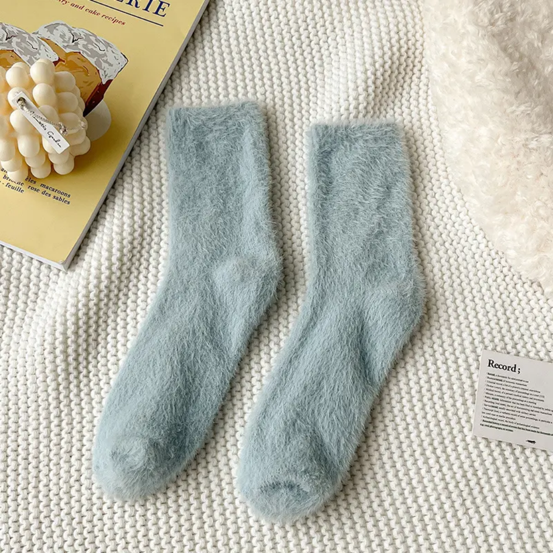 Mink Long Woolen Socks Women's Autumn Winter Sleep Socks Warm Thickened Mid-Calf Fleece-Lined Floor Socks For Women
