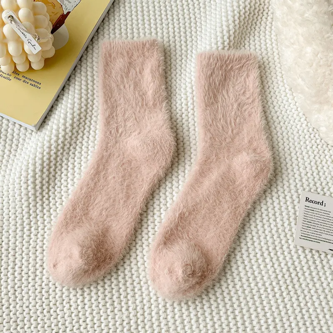 Mink Long Woolen Socks Women's Autumn Winter Sleep Socks Warm Thickened Mid-Calf Fleece-Lined Floor Socks For Women