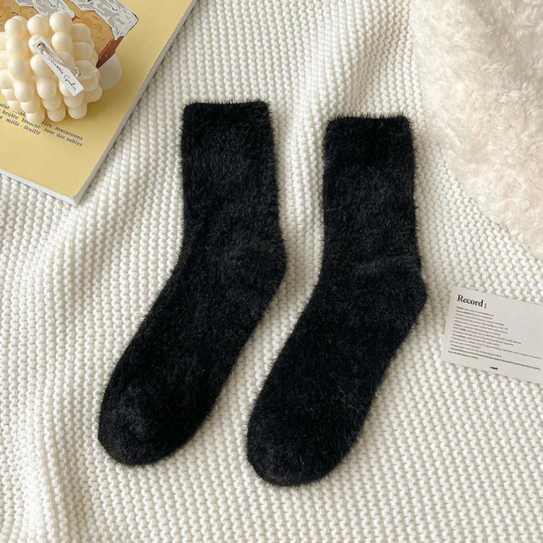 Mink Long Woolen Socks Women's Autumn Winter Sleep Socks Warm Thickened Mid-Calf Fleece-Lined Floor Socks For Women