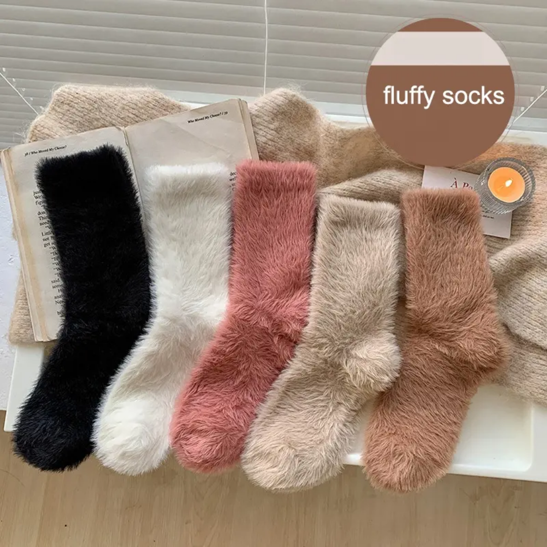 Mink Long Woolen Socks Women's Autumn Winter Sleep Socks Warm Thickened Mid-Calf Fleece-Lined Floor Socks For Women