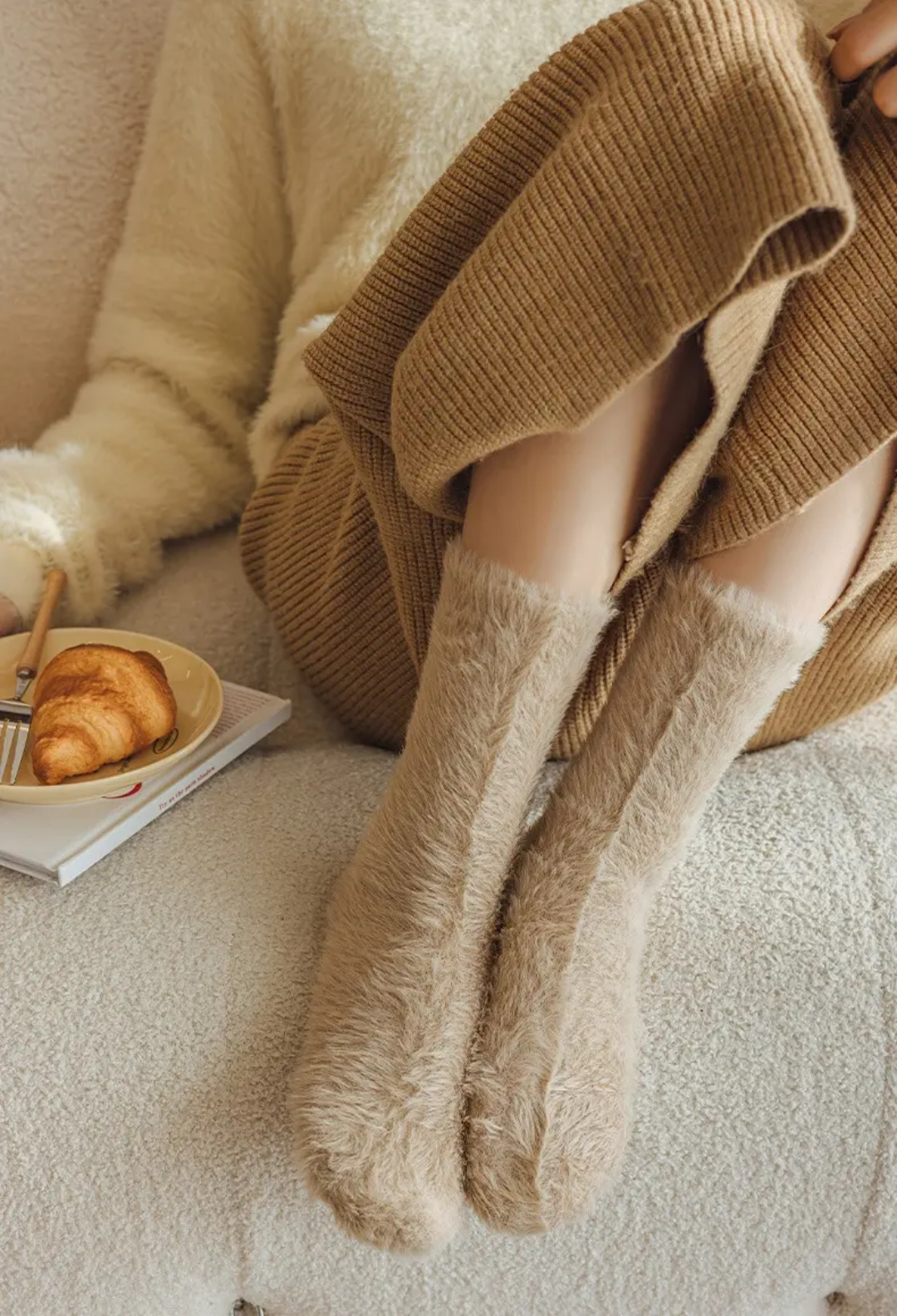 Mink Long Woolen Socks Women's Autumn Winter Sleep Socks Warm Thickened Mid-Calf Fleece-Lined Floor Socks For Women