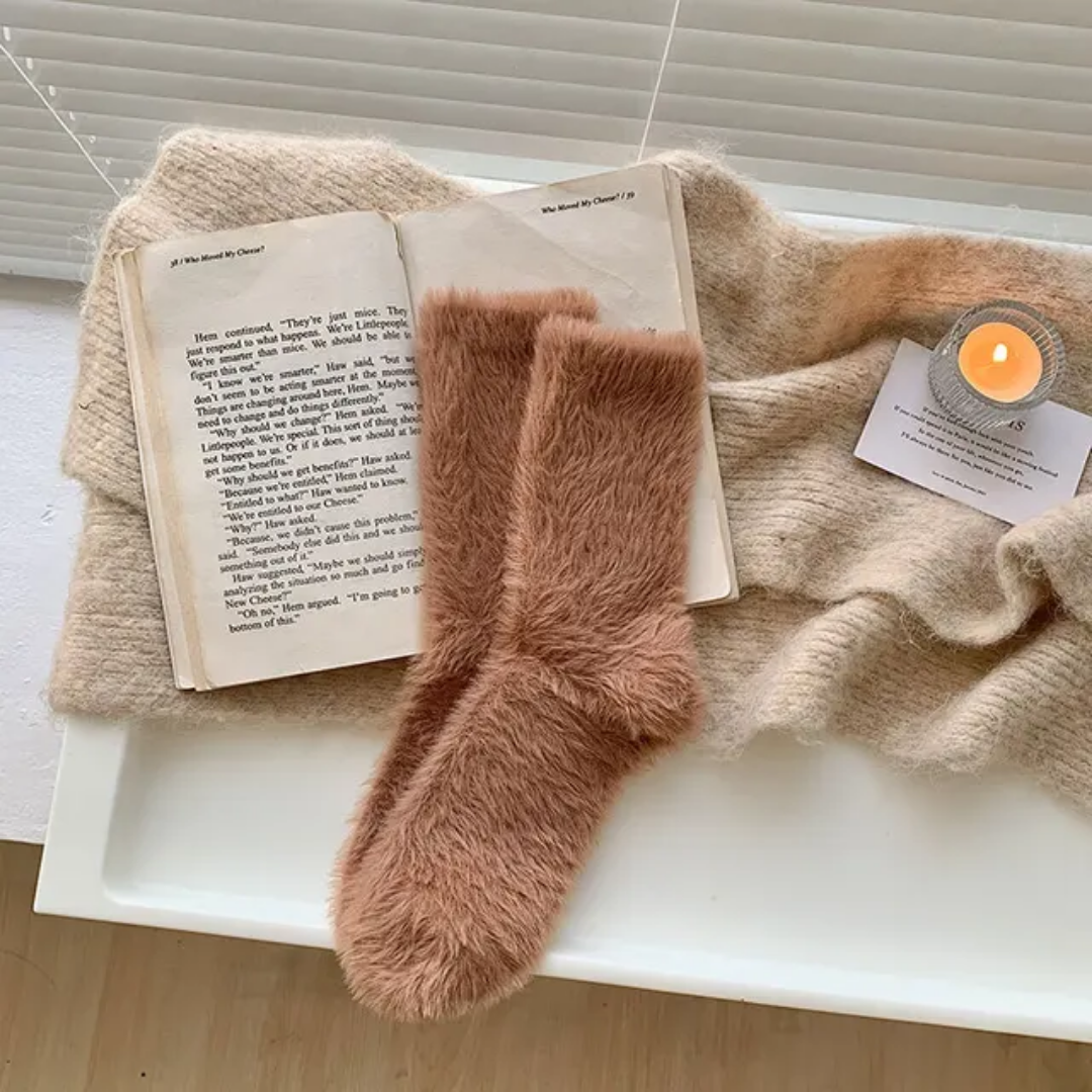Mink Long Woolen Socks Women's Autumn Winter Sleep Socks Warm Thickened Mid-Calf Fleece-Lined Floor Socks For Women