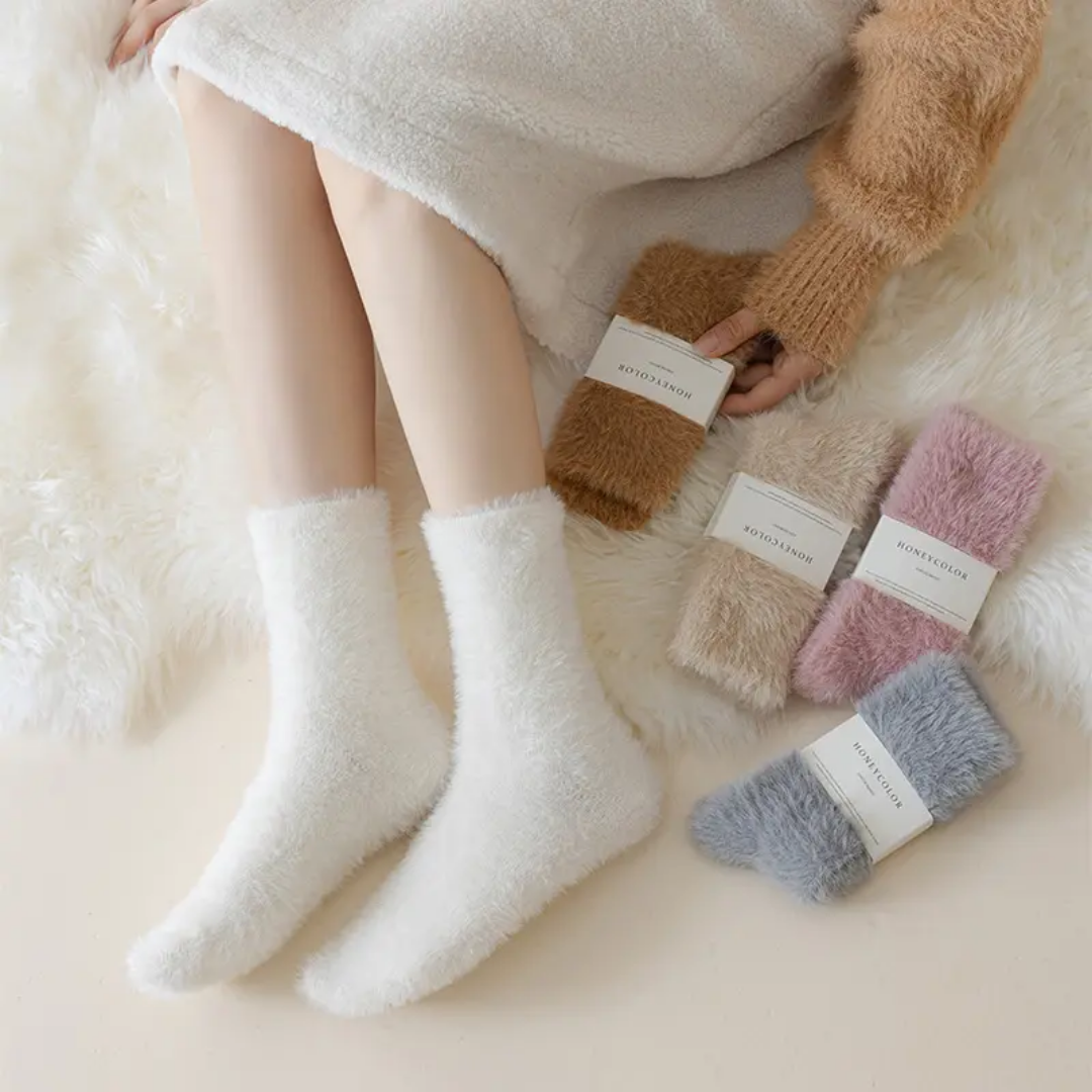 Mink Long Woolen Socks Women's Autumn Winter Sleep Socks Warm Thickened Mid-Calf Fleece-Lined Floor Socks For Women