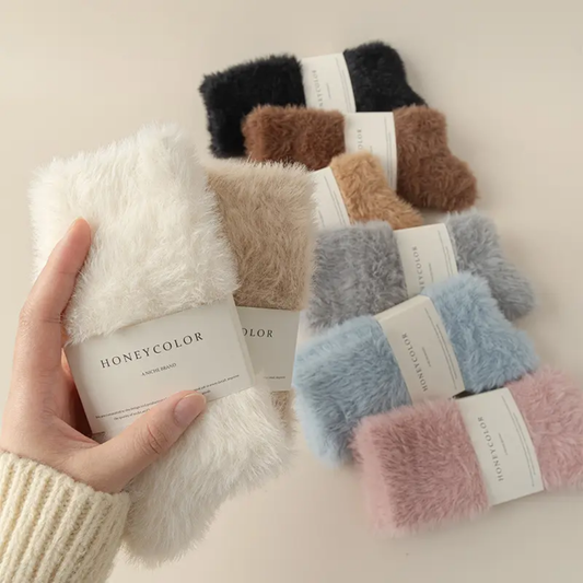 Mink Long Woolen Socks Women's Autumn Winter Sleep Socks Warm Thickened Mid-Calf Fleece-Lined Floor Socks For Women