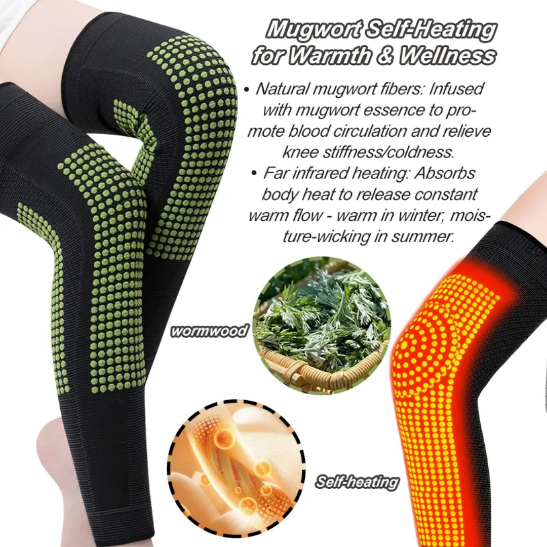 1pair Non-Slip Knee Pads Elastic Long Leg Sleeve Bandage Pressurized Knee Pads Running Sports Warm Leg Protection Accessories