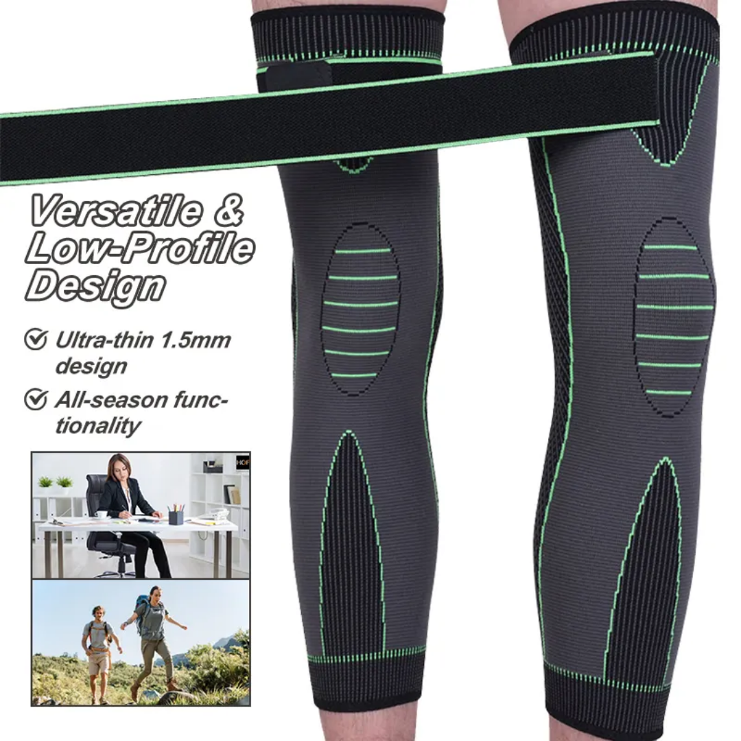 1pair Non-Slip Knee Pads Elastic Long Leg Sleeve Bandage Pressurized Knee Pads Running Sports Warm Leg Protection Accessories