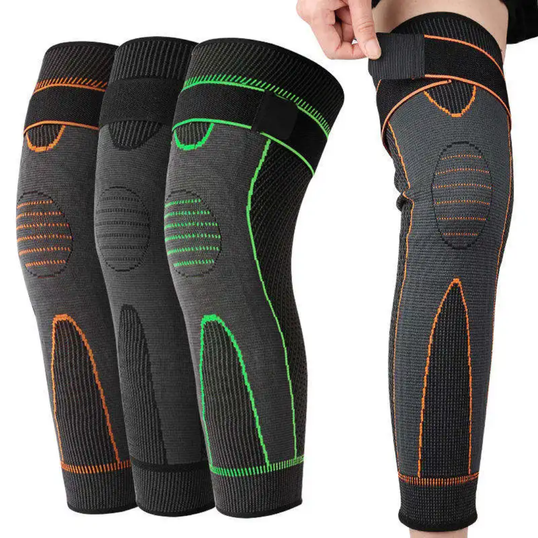 1pair Non-Slip Knee Pads Elastic Long Leg Sleeve Bandage Pressurized Knee Pads Running Sports Warm Leg Protection Accessories