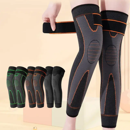 1pair Non-Slip Knee Pads Elastic Long Leg Sleeve Bandage Pressurized Knee Pads Running Sports Warm Leg Protection Accessories