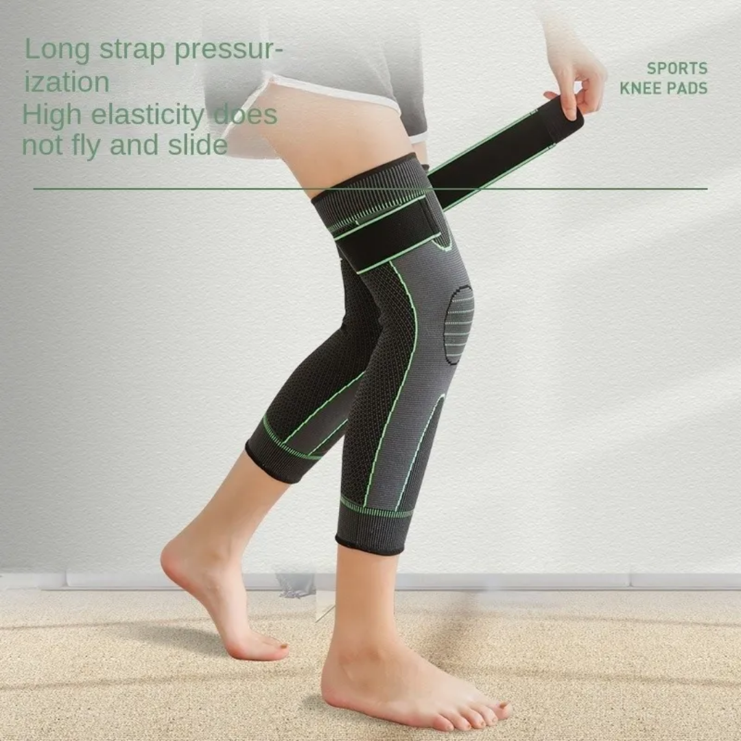 1pair Non-Slip Knee Pads Elastic Long Leg Sleeve Bandage Pressurized Knee Pads Running Sports Warm Leg Protection Accessories
