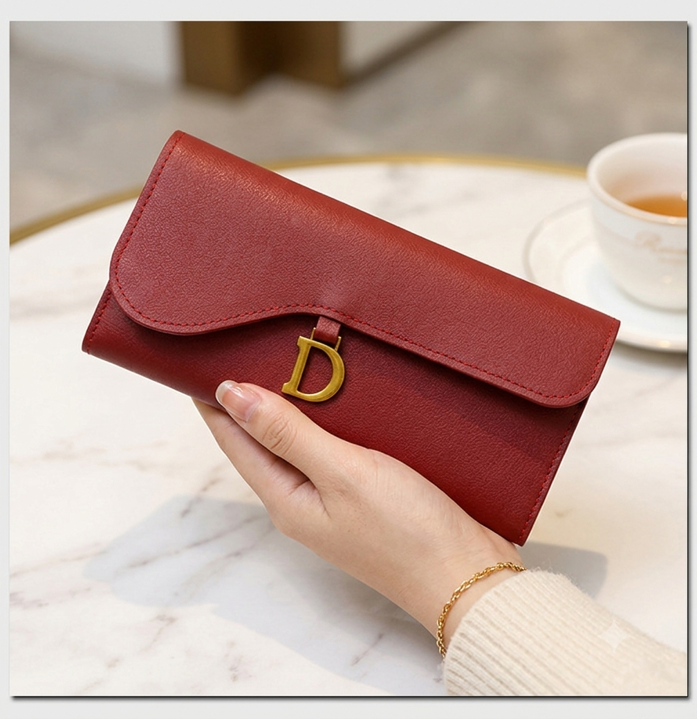 (Buy 1 Get 1 Free) New D shape Long luxury wallet for womens