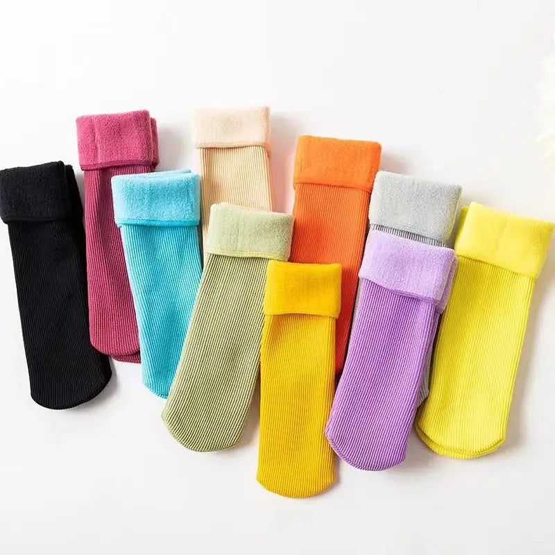 5pairs kids  socks children snow socks winter plush thickened warmth socks for kids