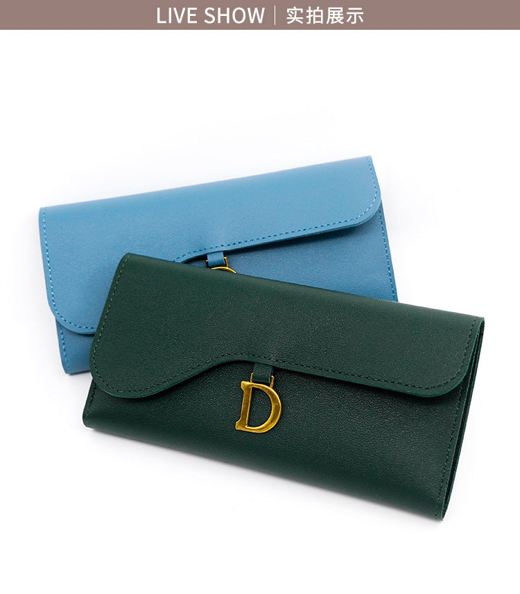 New D shape Long luxury wallet for womens