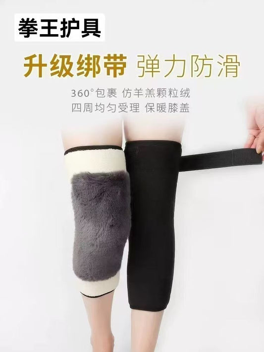 Durable Plus Velvet Winter Knee Pads Universal Windproof Warm Knee Sleeve Elastic Coldproof Knee Support Unisex
