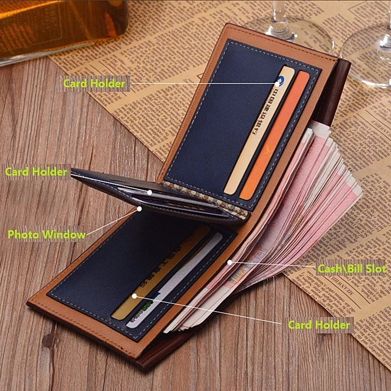 Wallet for Men Branded - Short PU Cardholder Wallet for Boys